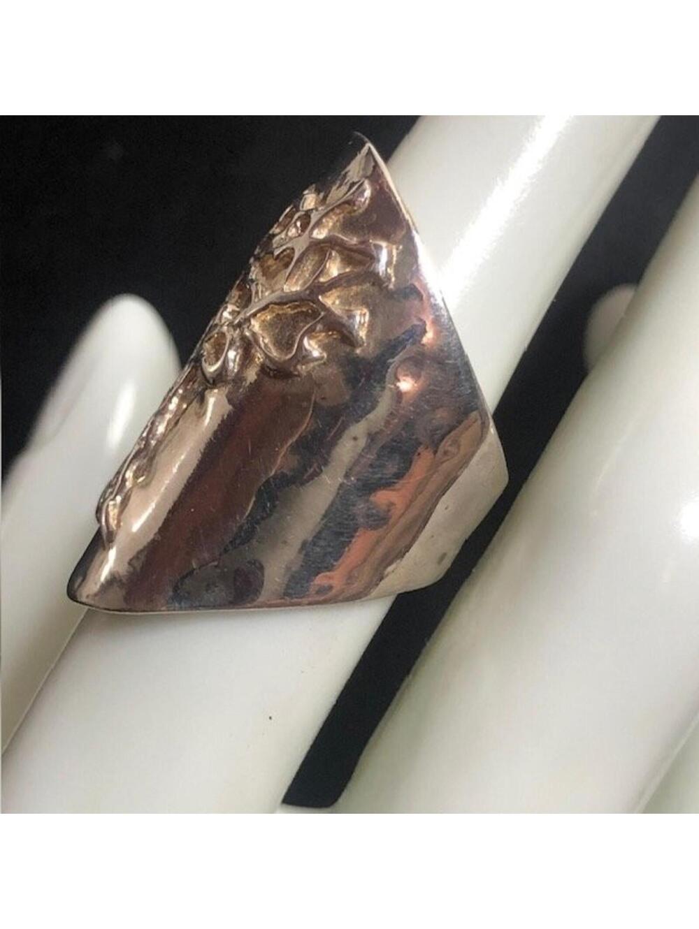 B0366  Sterling Silver MXC Israel 925 Tree Motif Statement sz 7 Ring 11.9grams - Picture 2 of 3